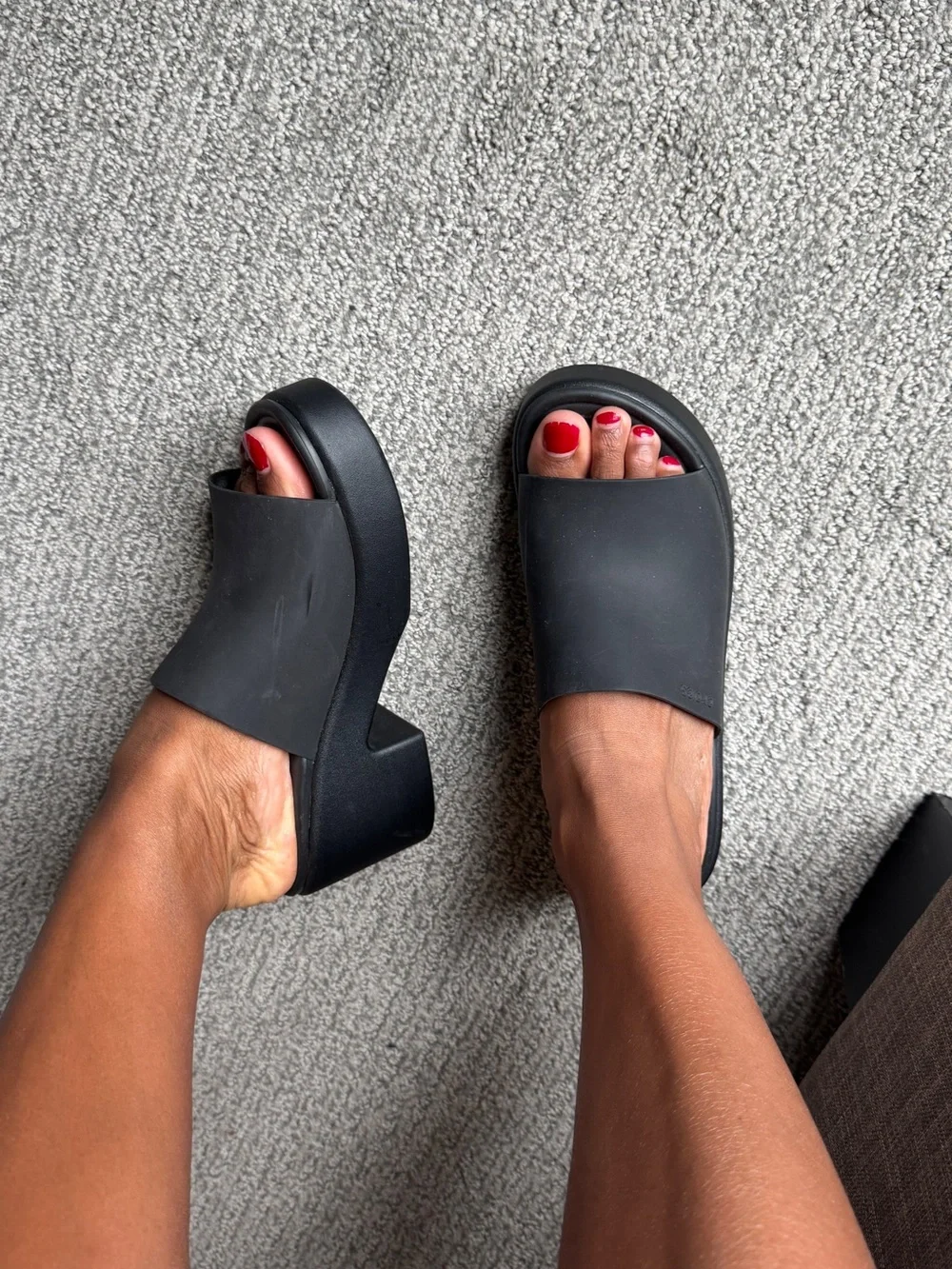 CROCS Black Platform Slide Heels